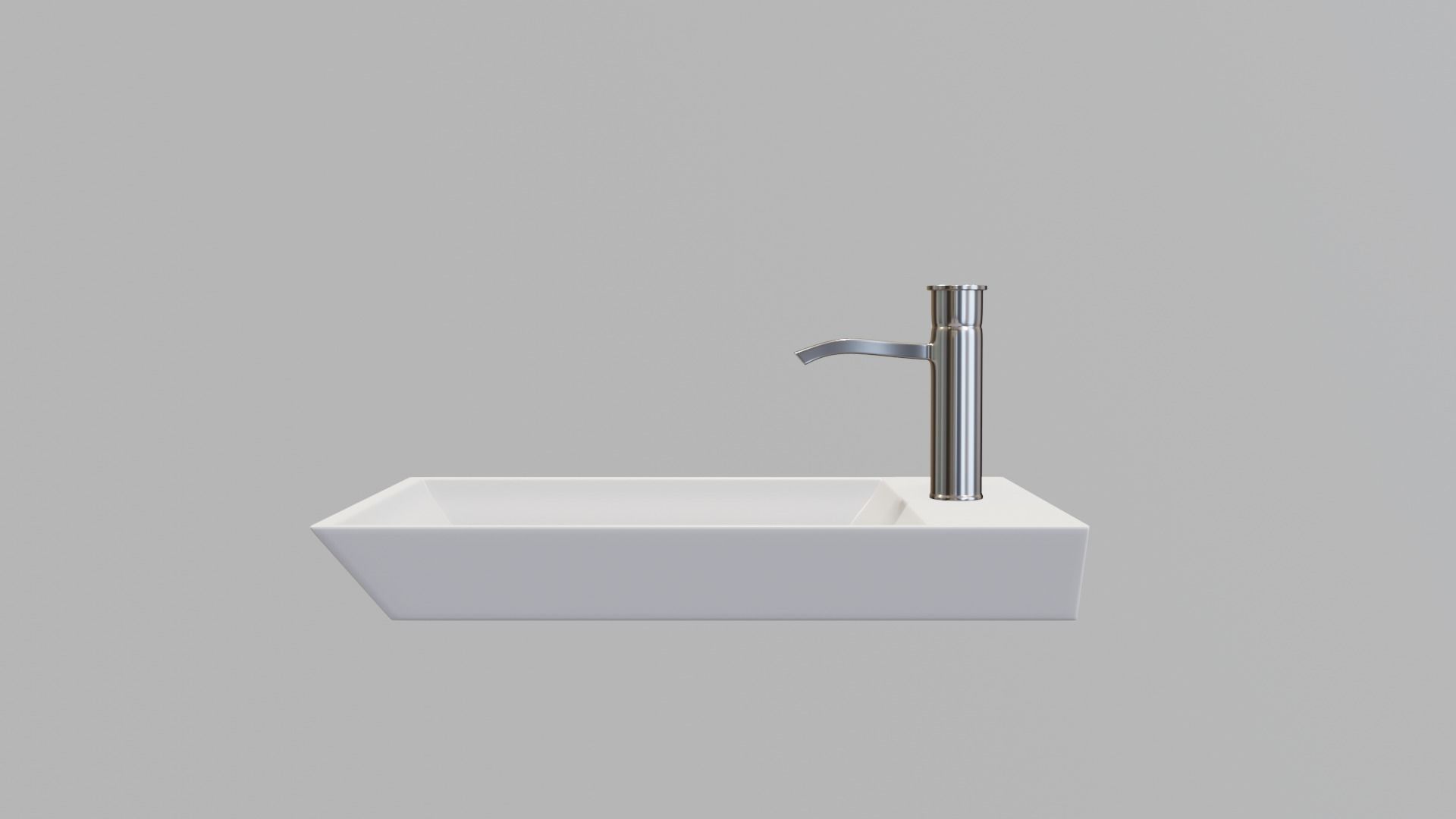 modern sink and water tap Low-poly 3D model_6
