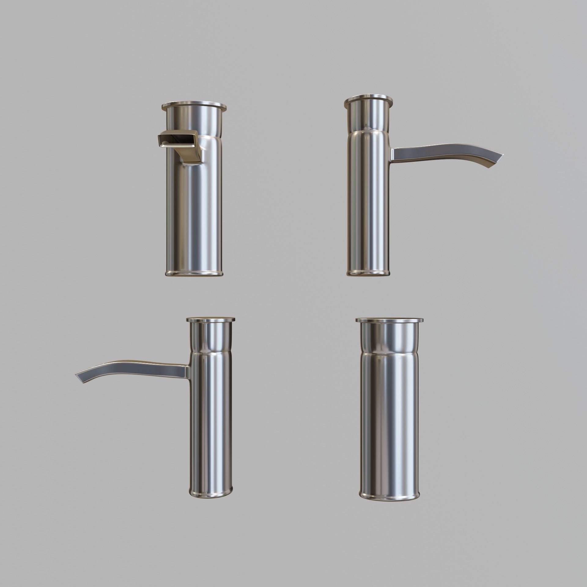 modern sink and water tap Low-poly 3D model_9