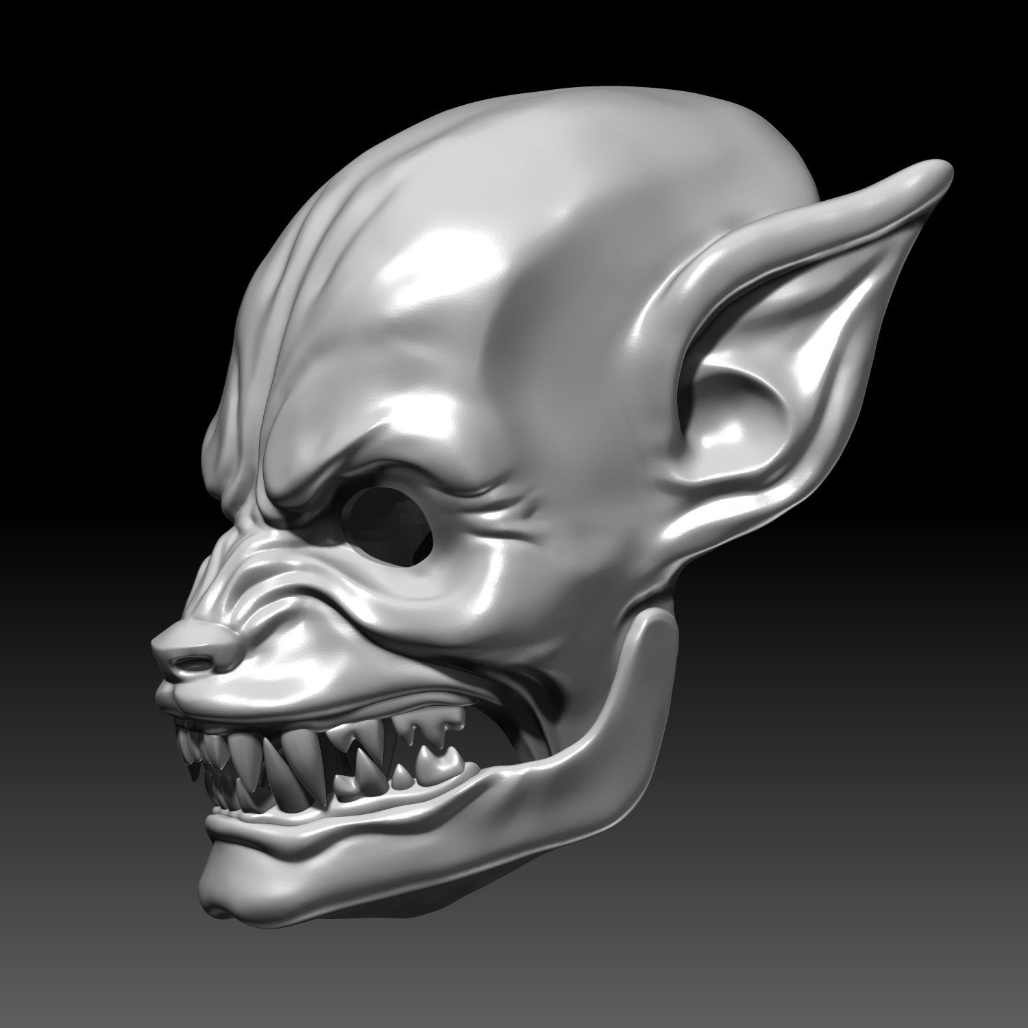 Werewolf Mask With Movable Jaw 3D Printable Model 3D print model_2