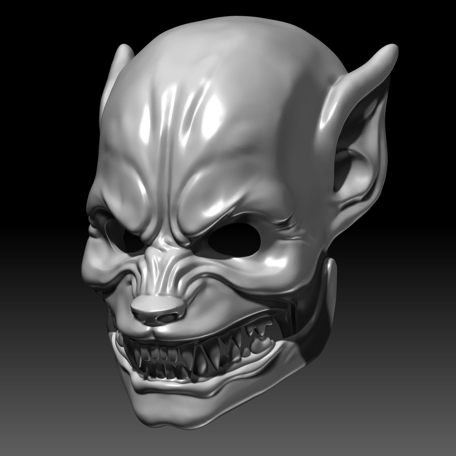 Werewolf Mask With Movable Jaw 3D Printable Model 3D print model_1