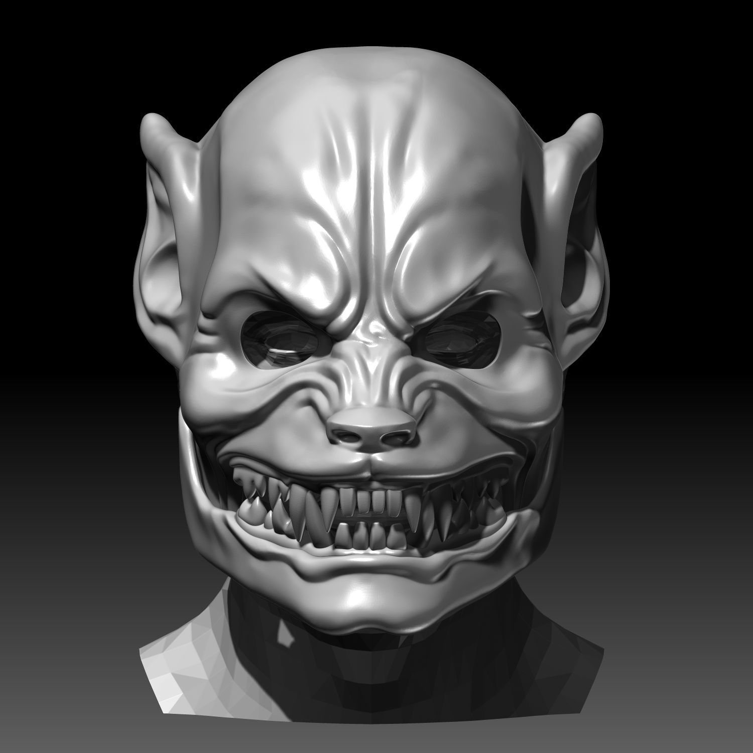 Werewolf Mask With Movable Jaw 3D Printable Model 3D print model_3