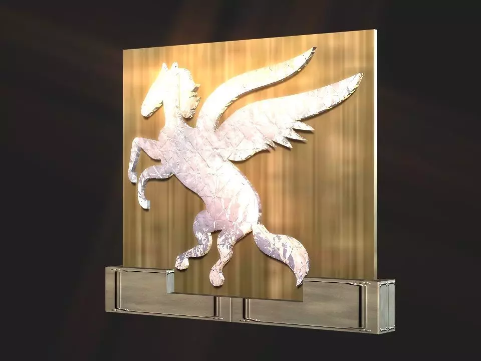 2d 3d Pegasus stand decoration Low-poly 3D model_0