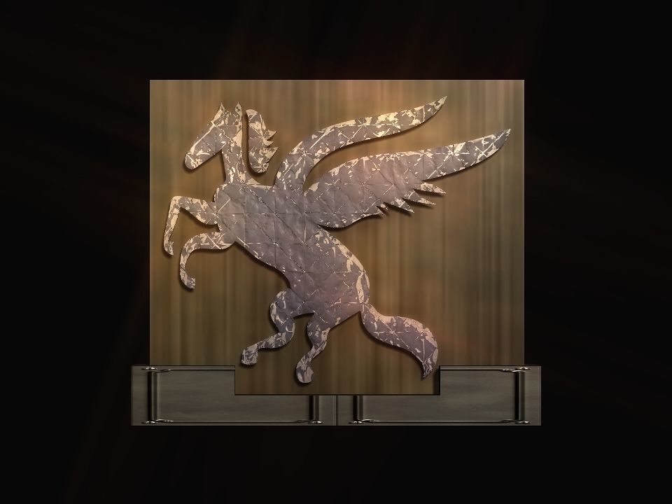 2d 3d Pegasus stand decoration Low-poly 3D model_17