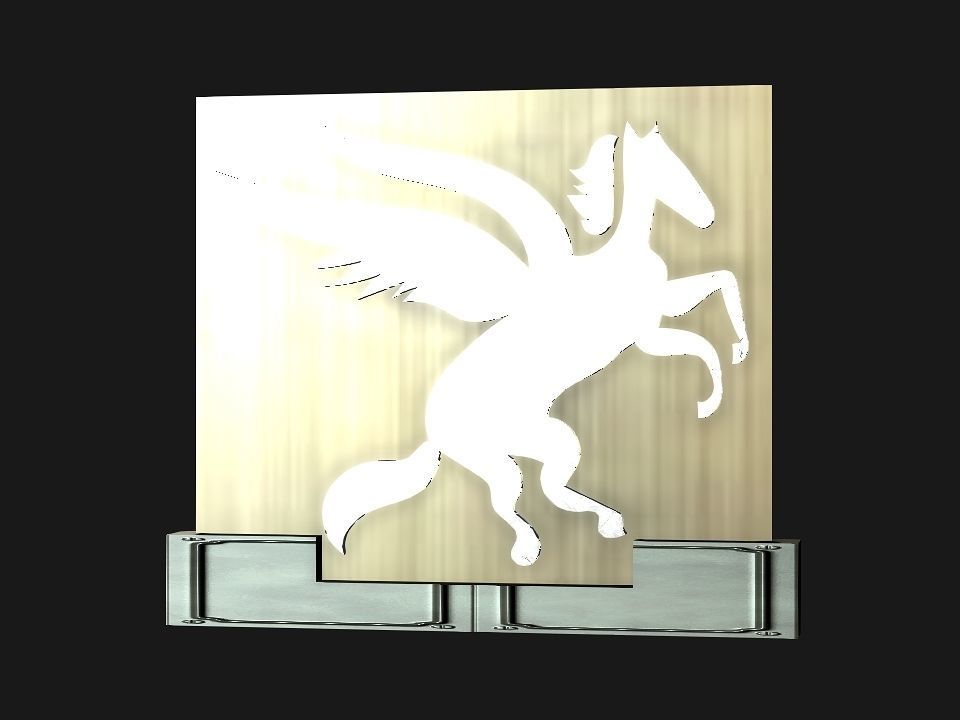 2d 3d Pegasus stand decoration Low-poly 3D model_24