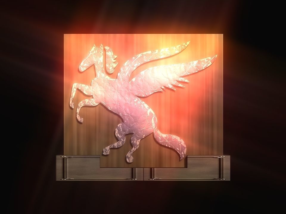 2d 3d Pegasus stand decoration Low-poly 3D model_15