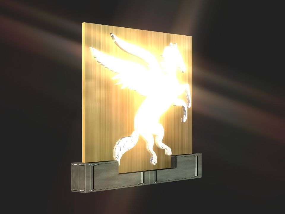 2d 3d Pegasus stand decoration Low-poly 3D model_22