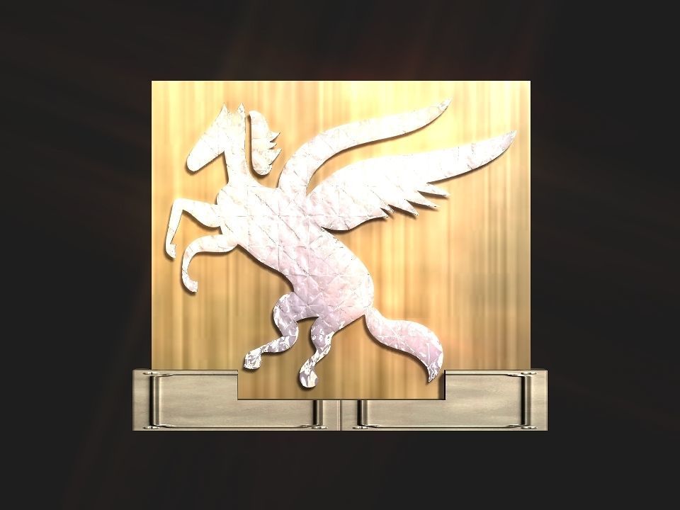 2d 3d Pegasus stand decoration Low-poly 3D model_16