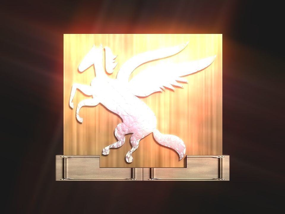 2d 3d Pegasus stand decoration Low-poly 3D model_14