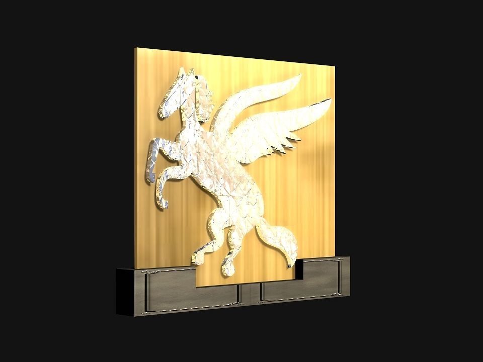 2d 3d Pegasus stand decoration Low-poly 3D model_10
