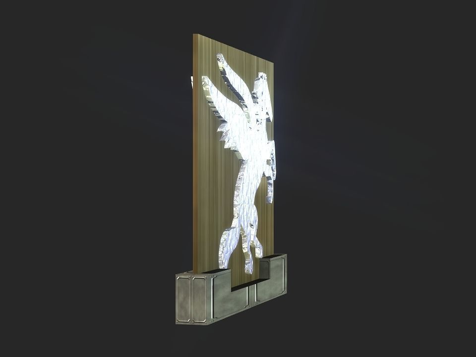 2d 3d Pegasus stand decoration Low-poly 3D model_20