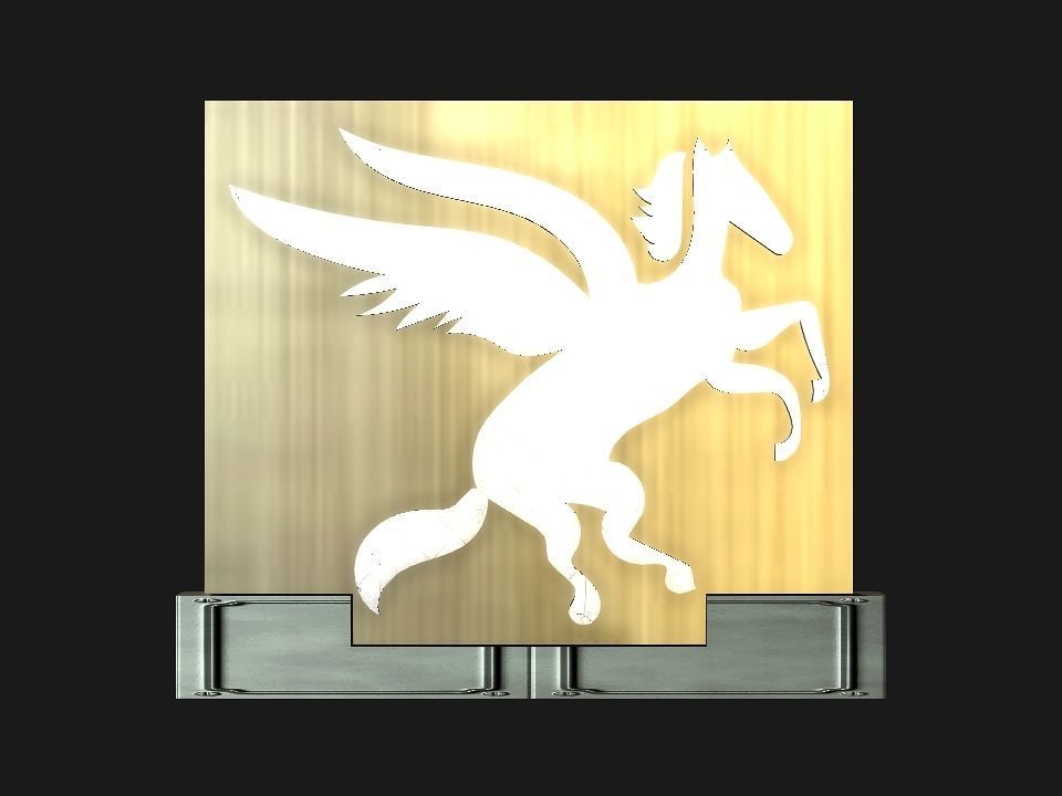 2d 3d Pegasus stand decoration Low-poly 3D model_23