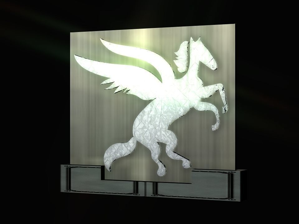 2d 3d Pegasus stand decoration Low-poly 3D model_2