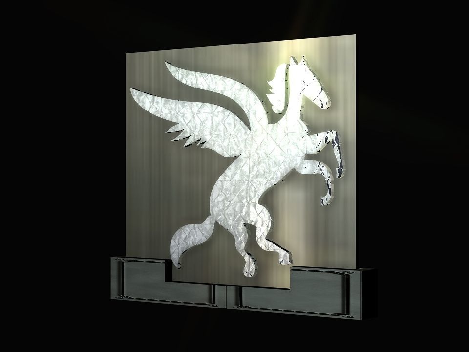 2d 3d Pegasus stand decoration Low-poly 3D model_3