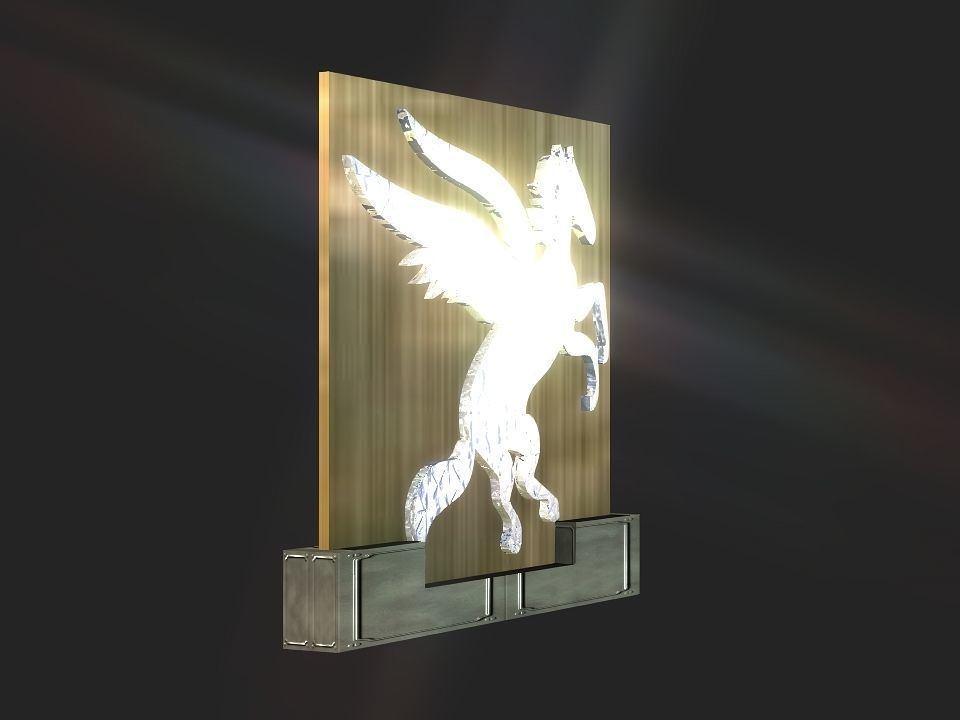 2d 3d Pegasus stand decoration Low-poly 3D model_21