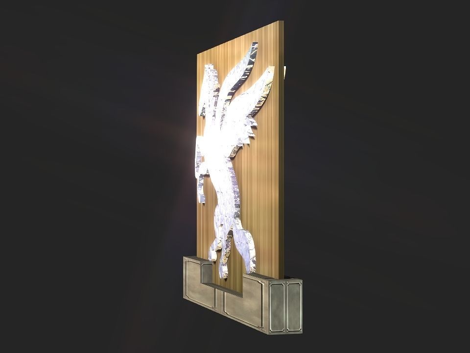 2d 3d Pegasus stand decoration Low-poly 3D model_18