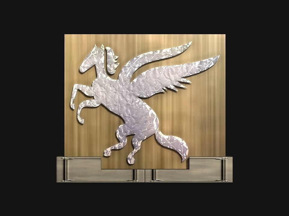 2d 3d Pegasus stand decoration Low-poly 3D model_13