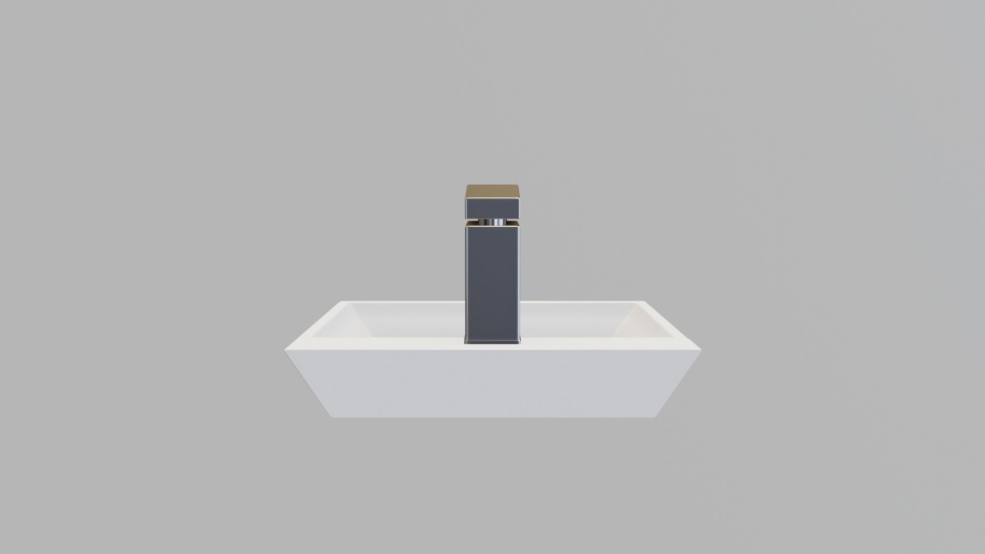 modern sink and water tap Low-poly 3D model_8