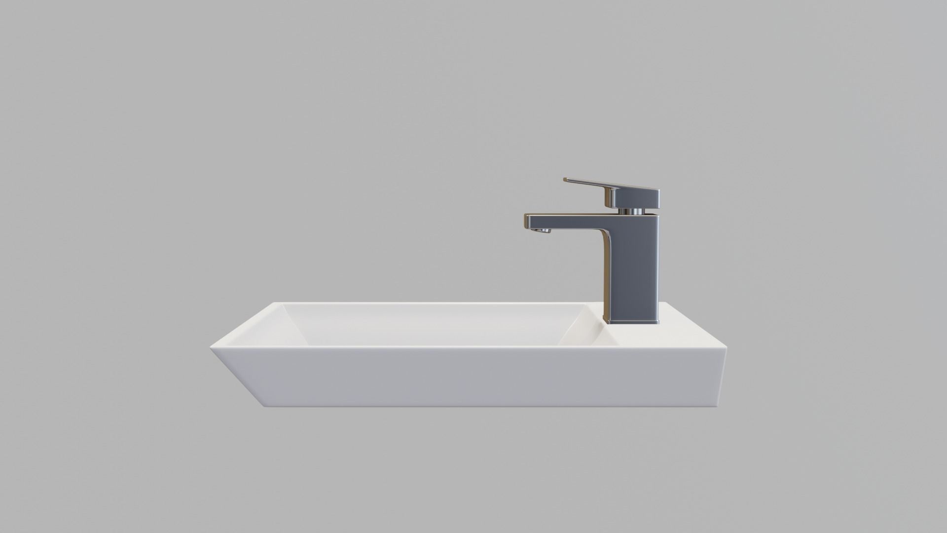 modern sink and water tap Low-poly 3D model_6