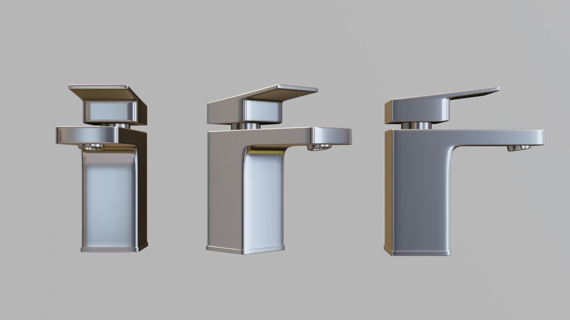 modern sink and water tap Low-poly 3D model_5