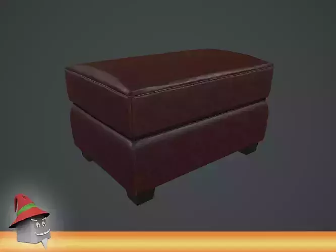 Leather Ottoman Chair Real-time PBR VR