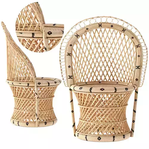 Barrel-Backed Woven Dining Chair