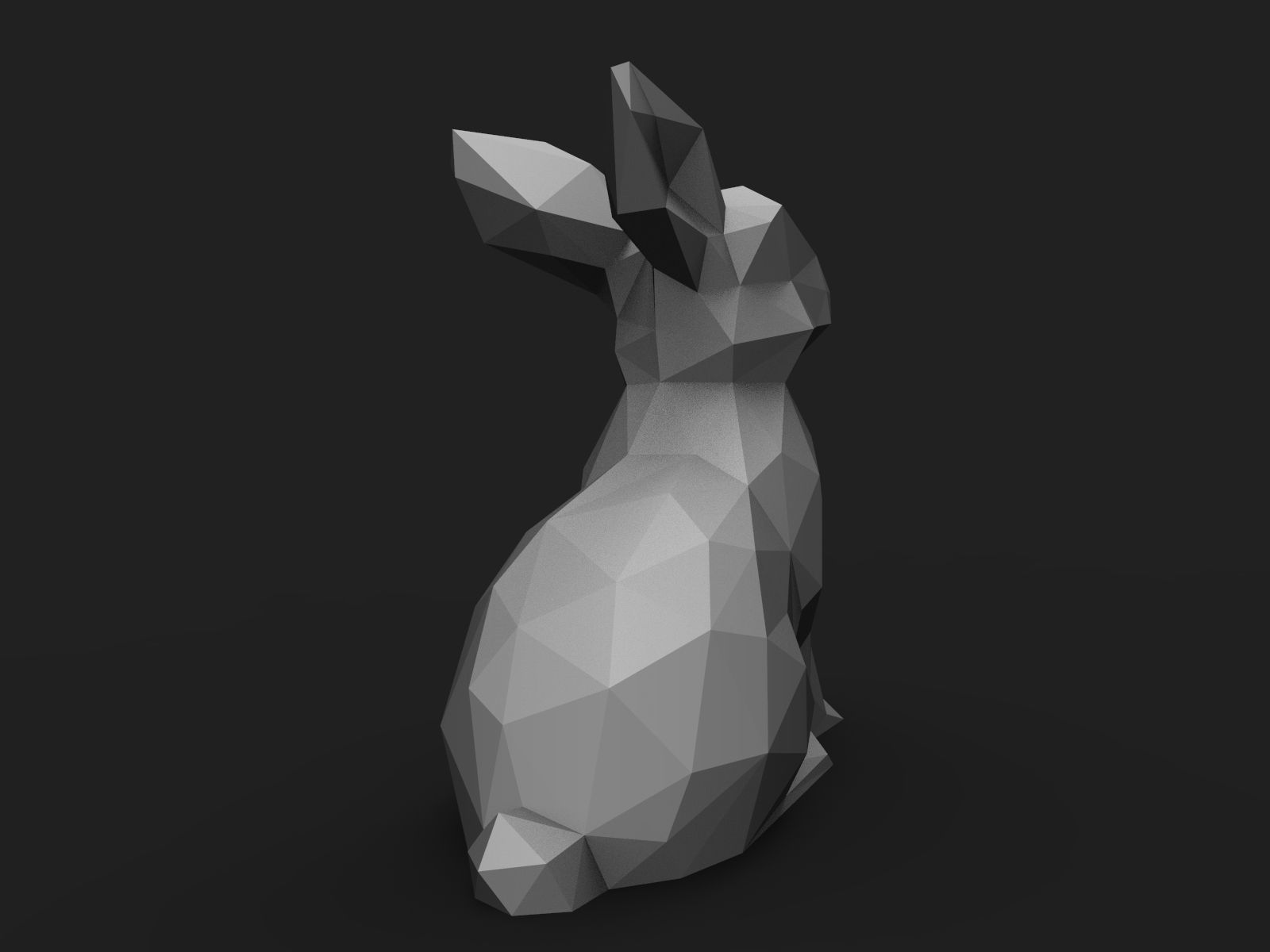 Rabbit Low Poly 3D print model_4