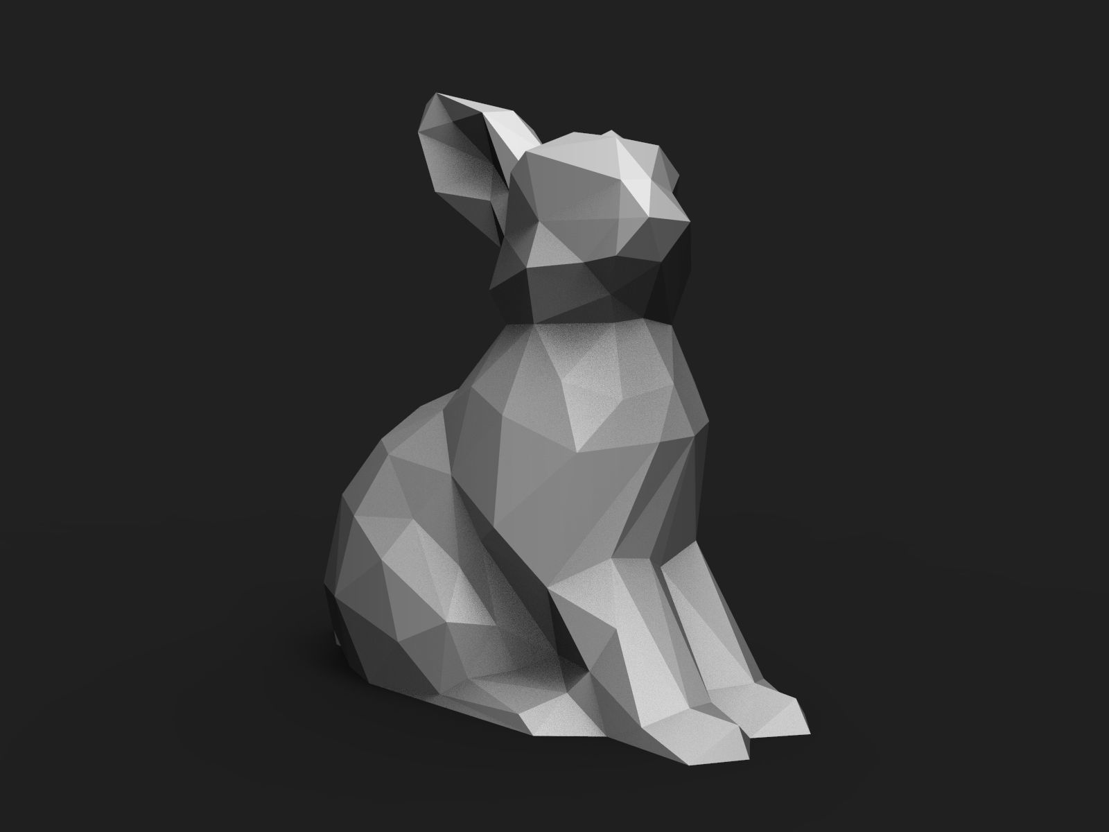 Rabbit Low Poly 3D print model_1