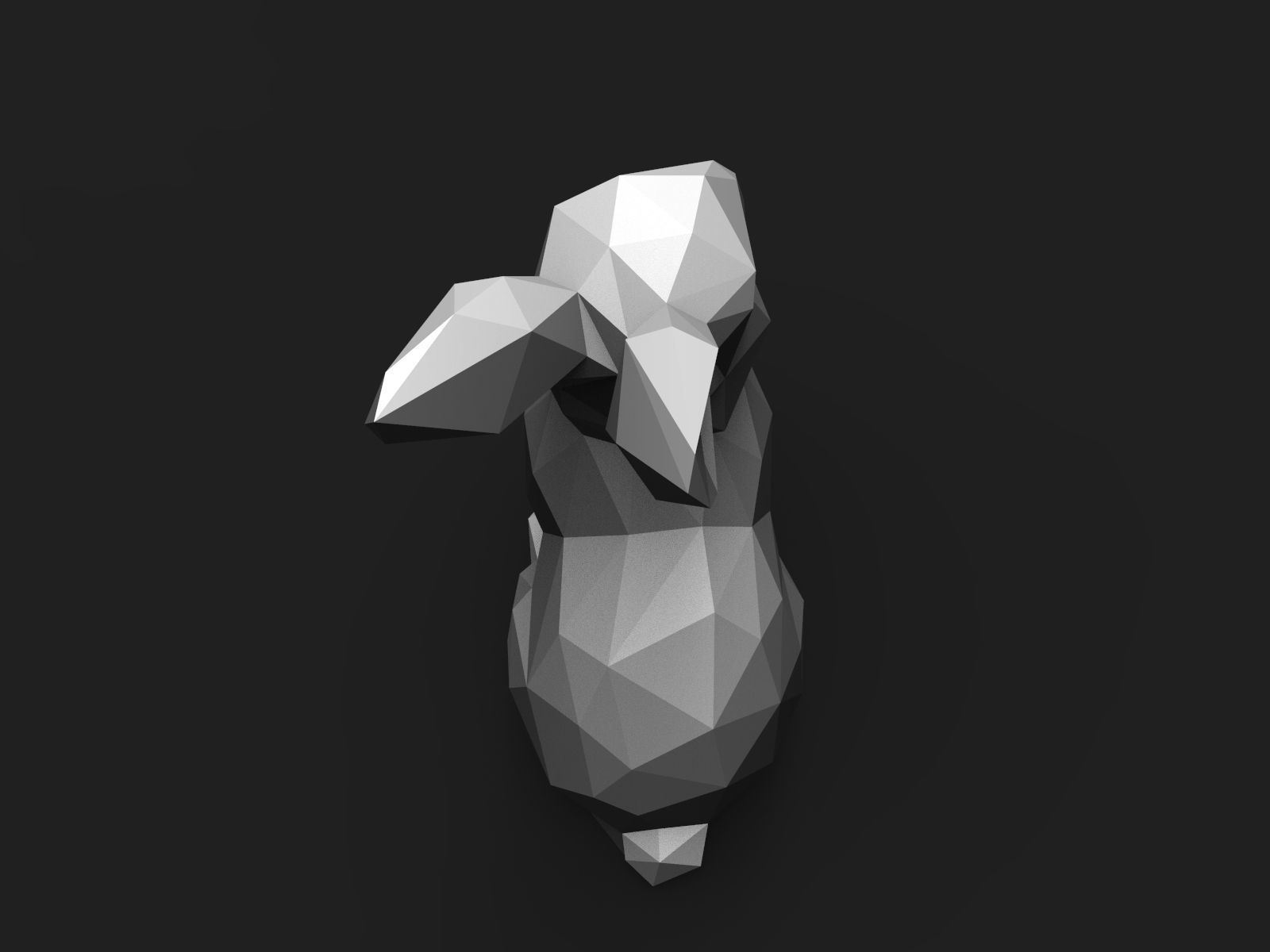 Rabbit Low Poly 3D print model_7