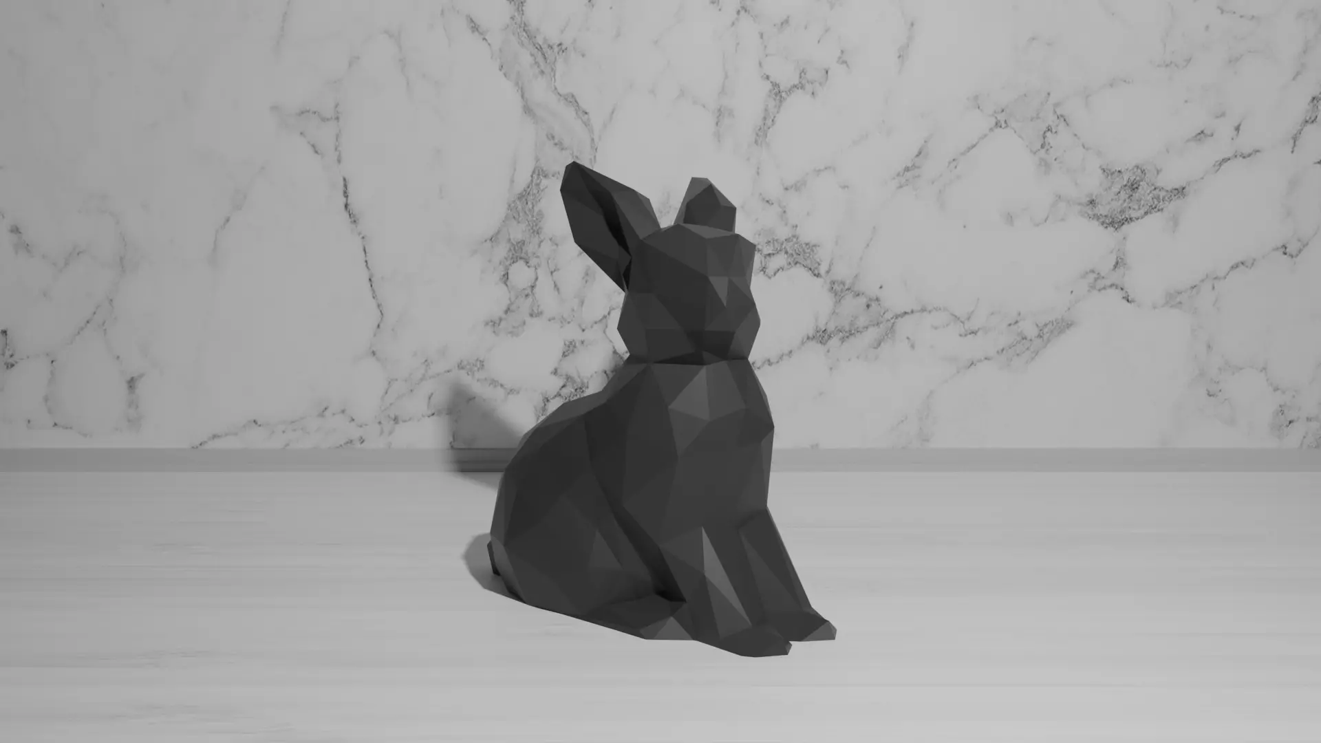 Rabbit Low Poly 3D print model_0