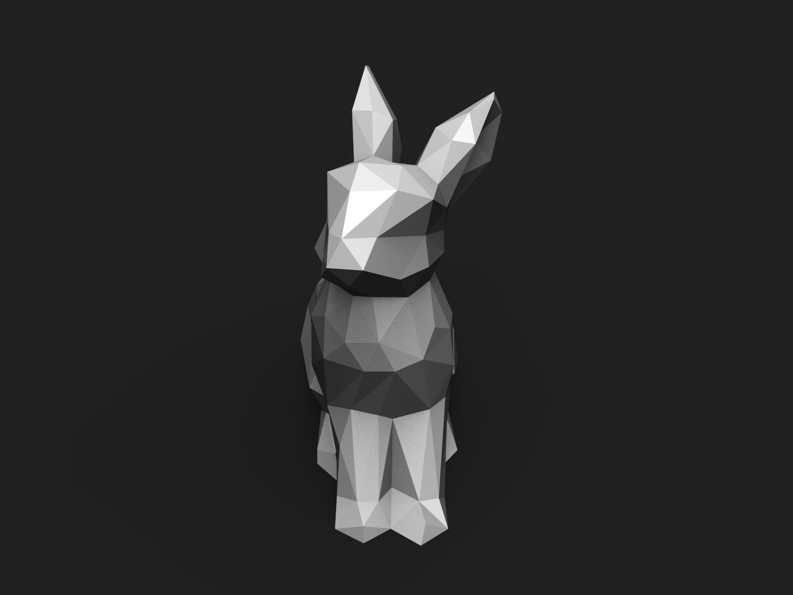 Rabbit Low Poly 3D print model_6