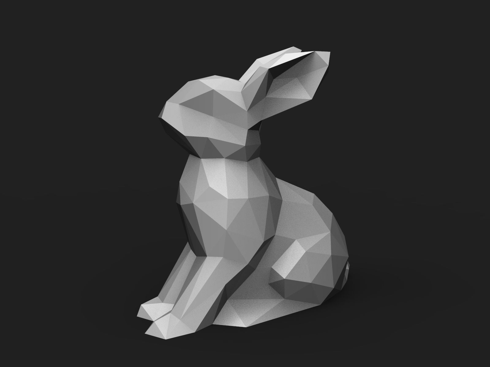 Rabbit Low Poly 3D print model_10