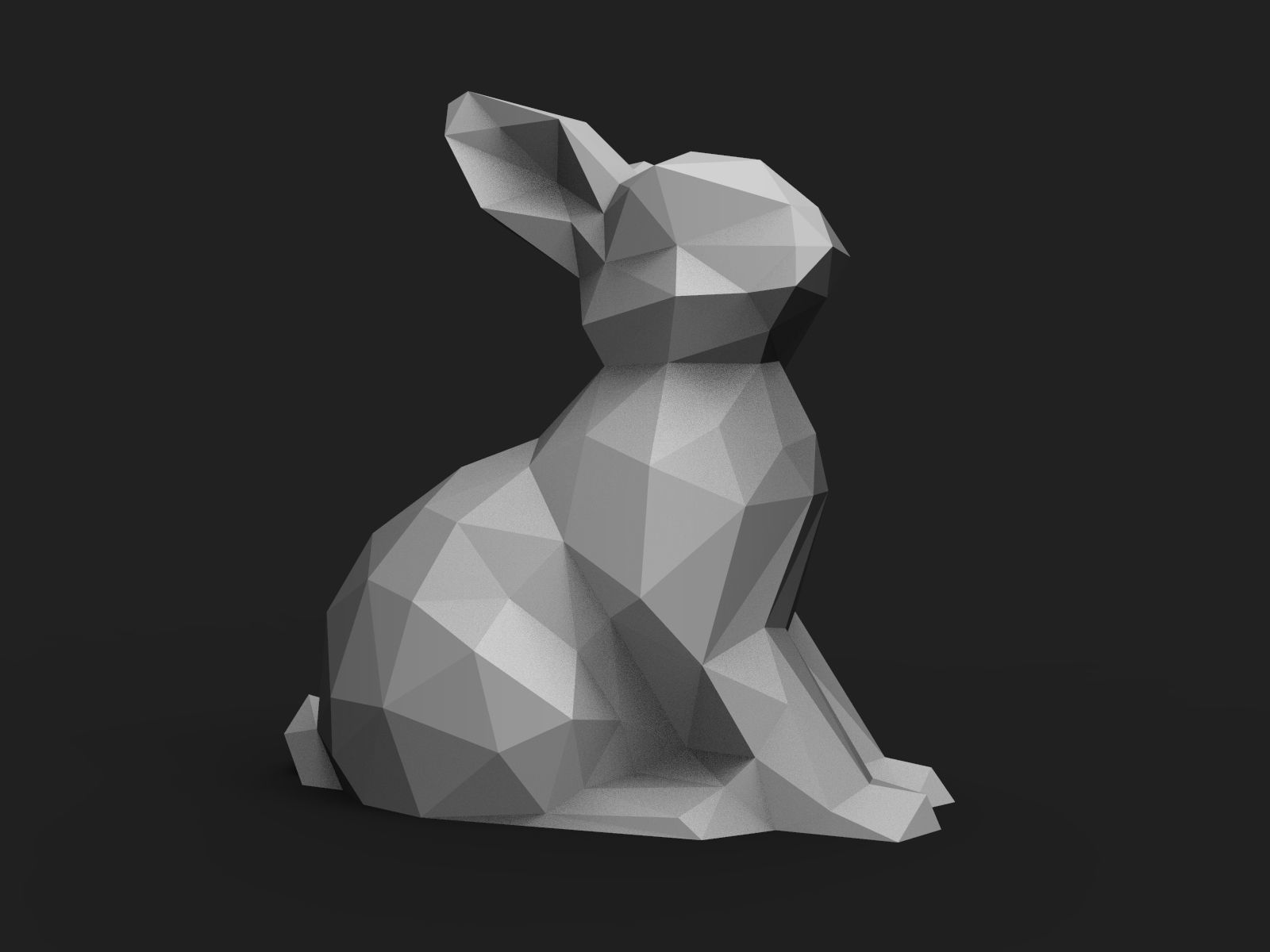 Rabbit Low Poly 3D print model_2