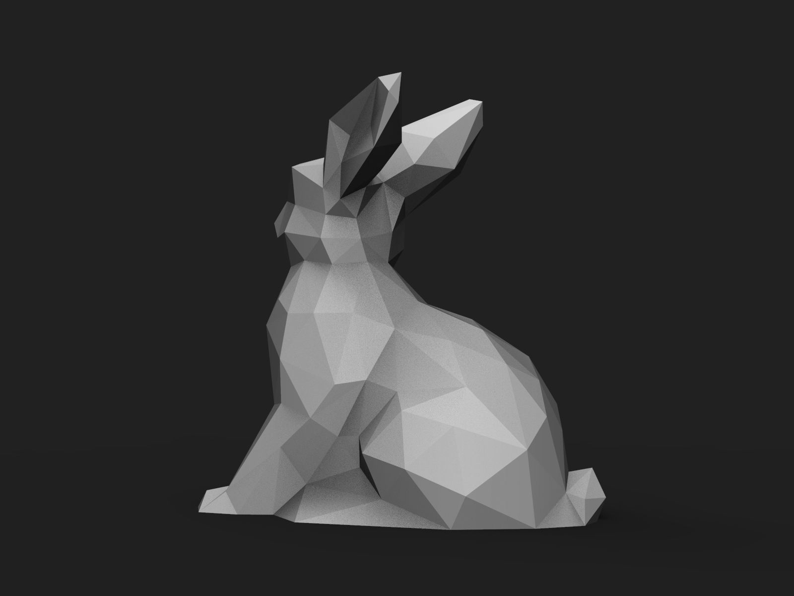 Rabbit Low Poly 3D print model_5