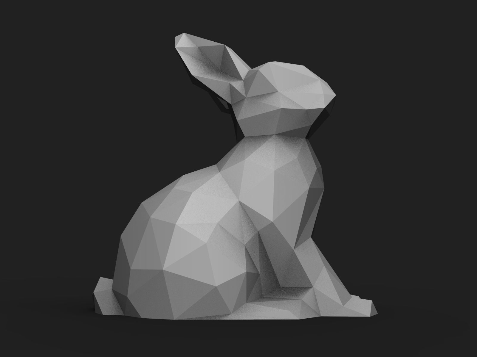 Rabbit Low Poly 3D print model_3
