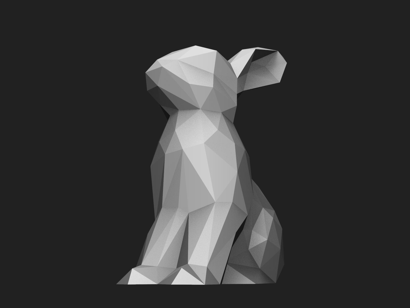 Rabbit Low Poly 3D print model_8