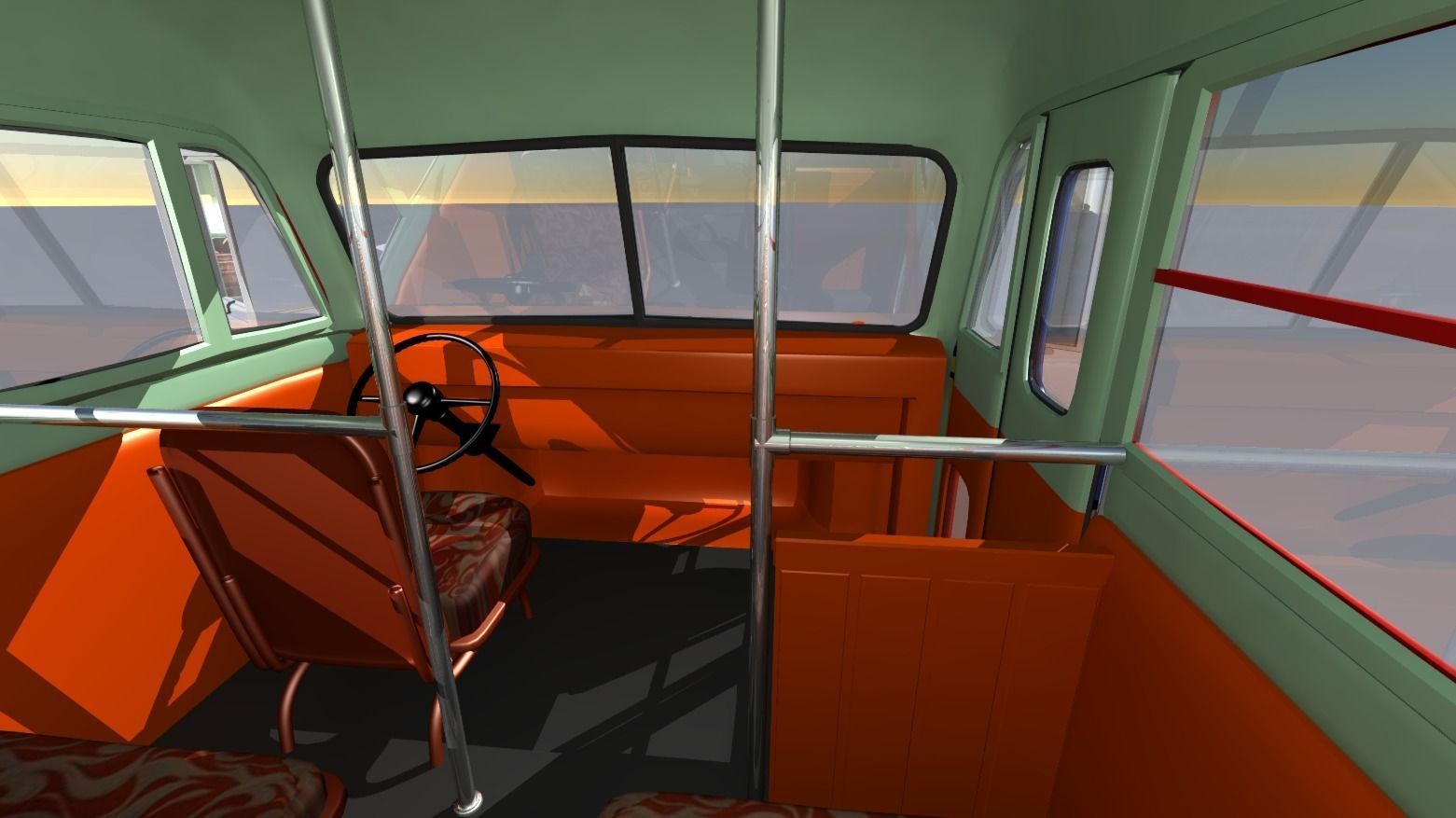 1957 School Bus 3D model_2