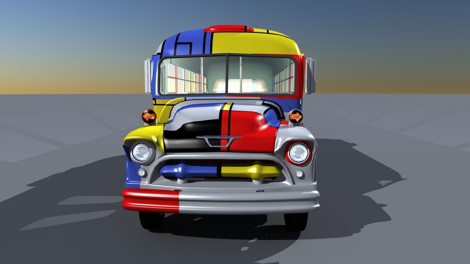 1957 School Bus 3D model_6