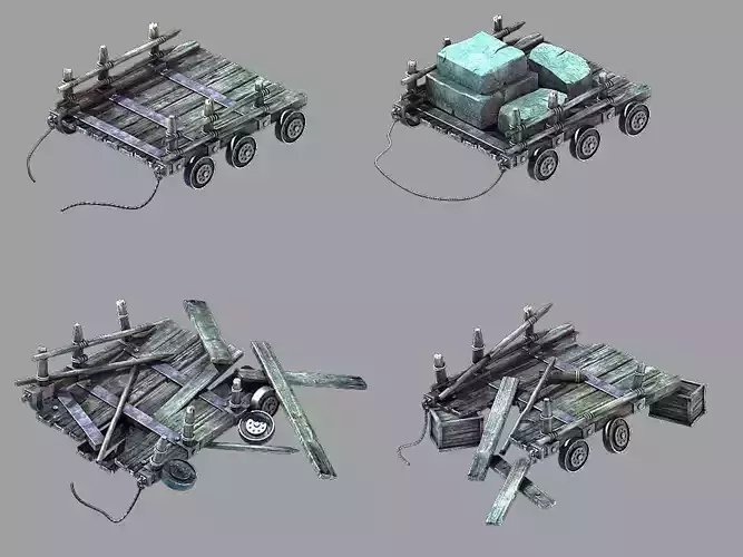 Game Underground Palace - Trolley 01 3D model
