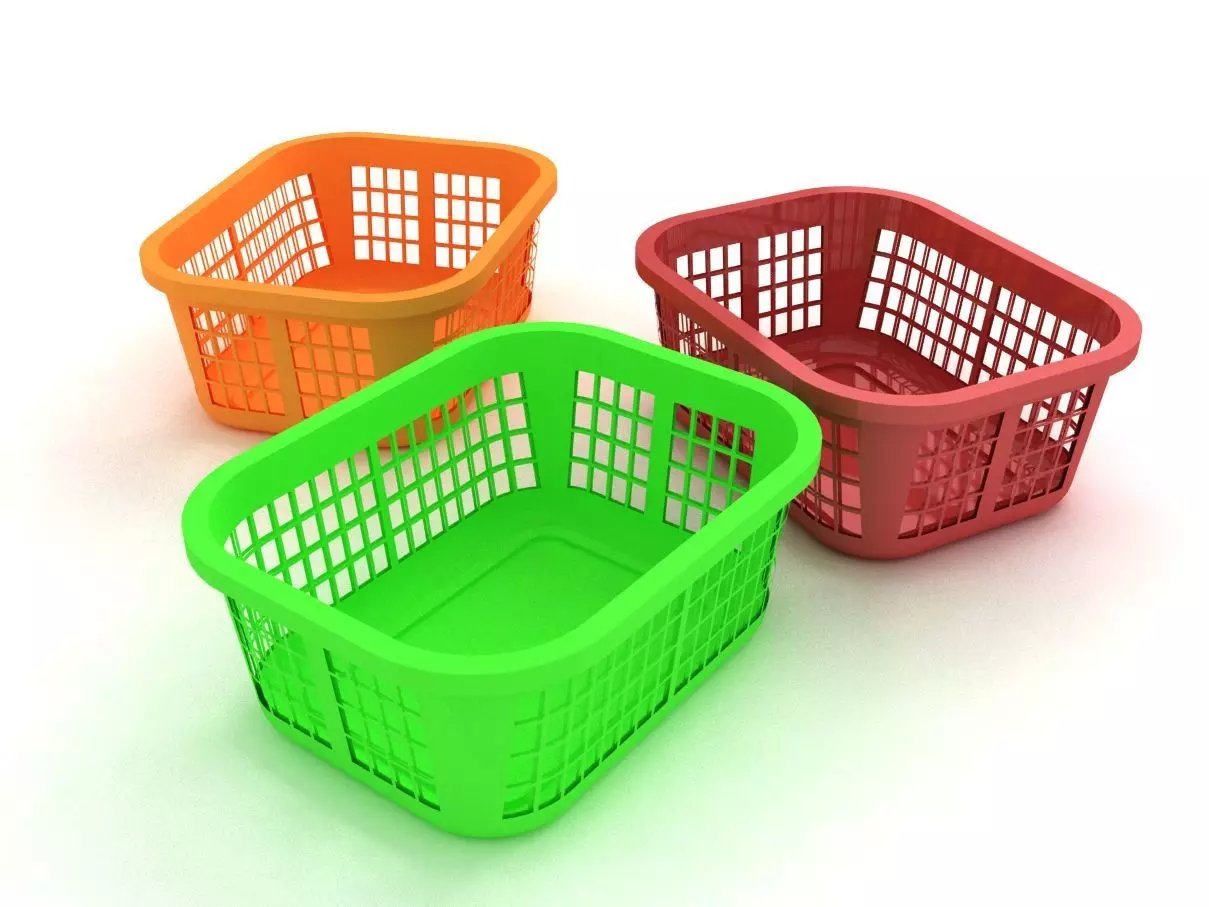 plastic basket 3D model_0