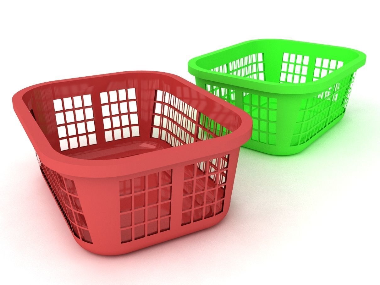 plastic basket 3D model_2