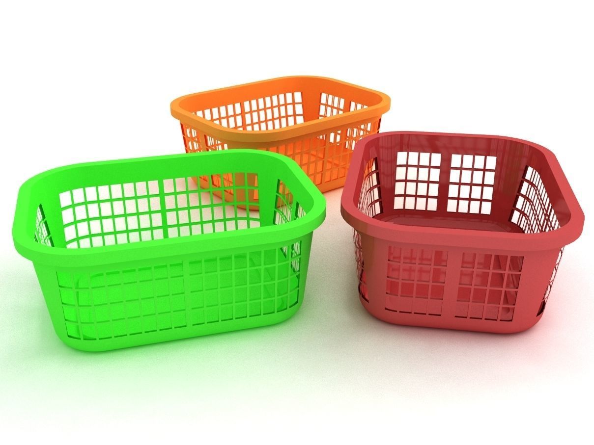plastic basket 3D model_1