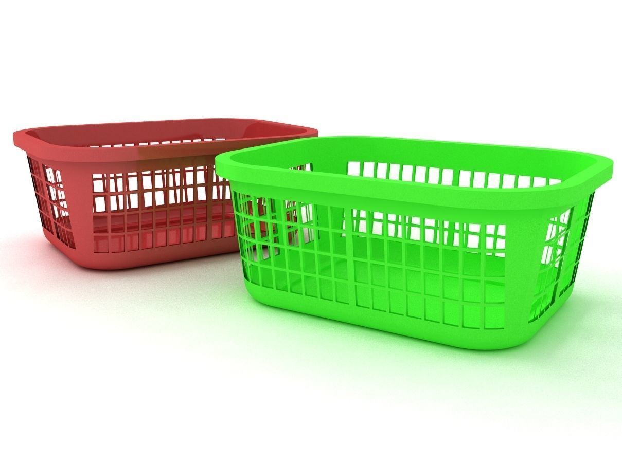 plastic basket 3D model_4