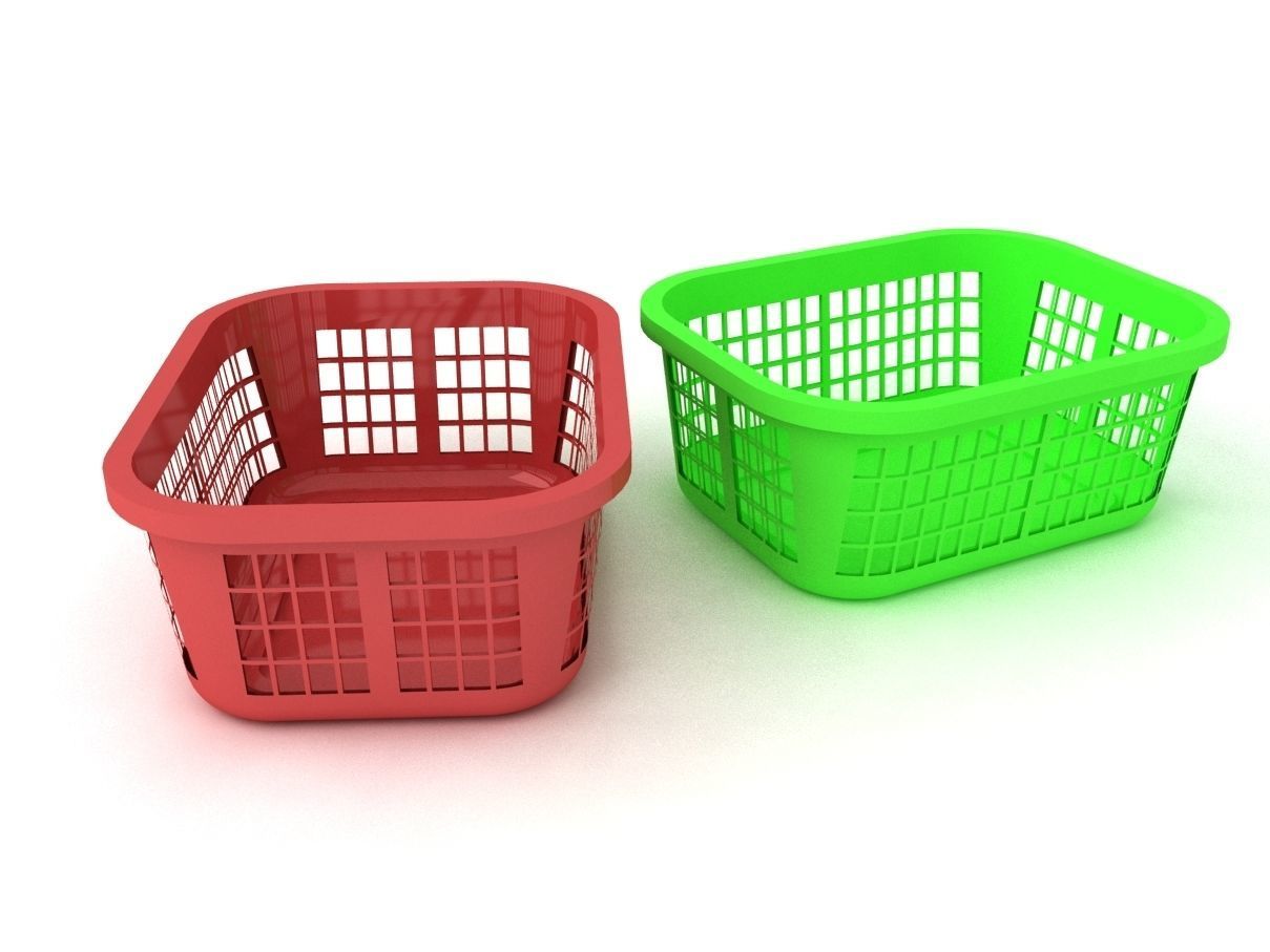 plastic basket 3D model_3