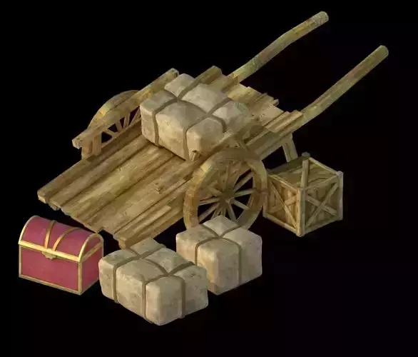 Gmax Ancient Transport Tool - Wooden Cart