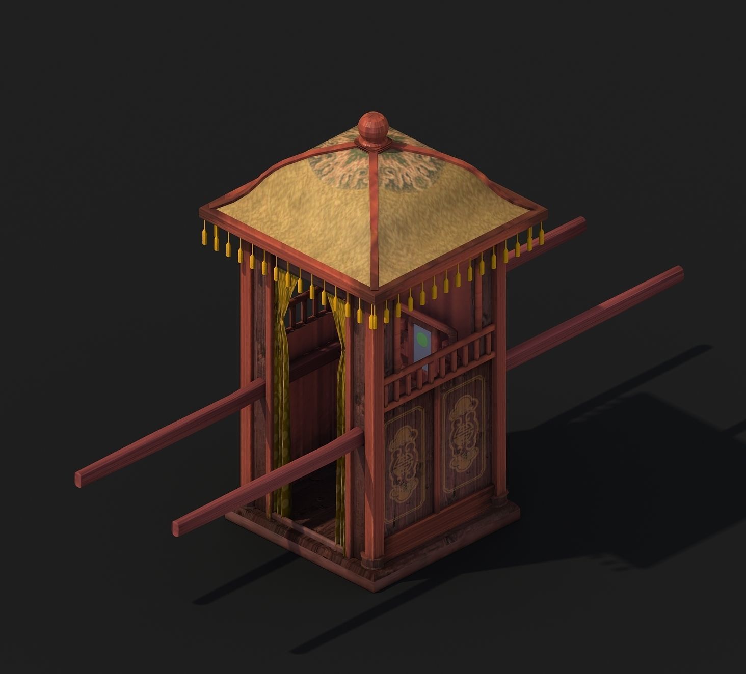 Game Official - Transportation - Wooden Car 03 3D model_4