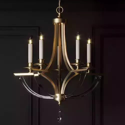 John-Richard Collection Bent 5-Light Crystal Chandelier