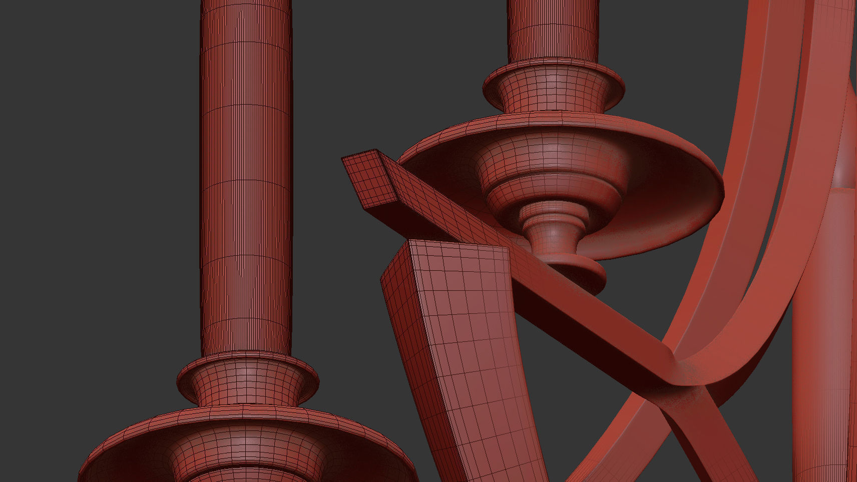 John-Richard Collection Bent 5-Light Crystal Chandelier 3D model_4