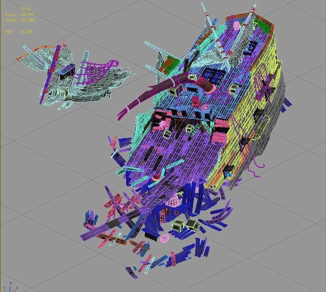 Game Seabed Wreckage - Wreckage 02 3D model_3
