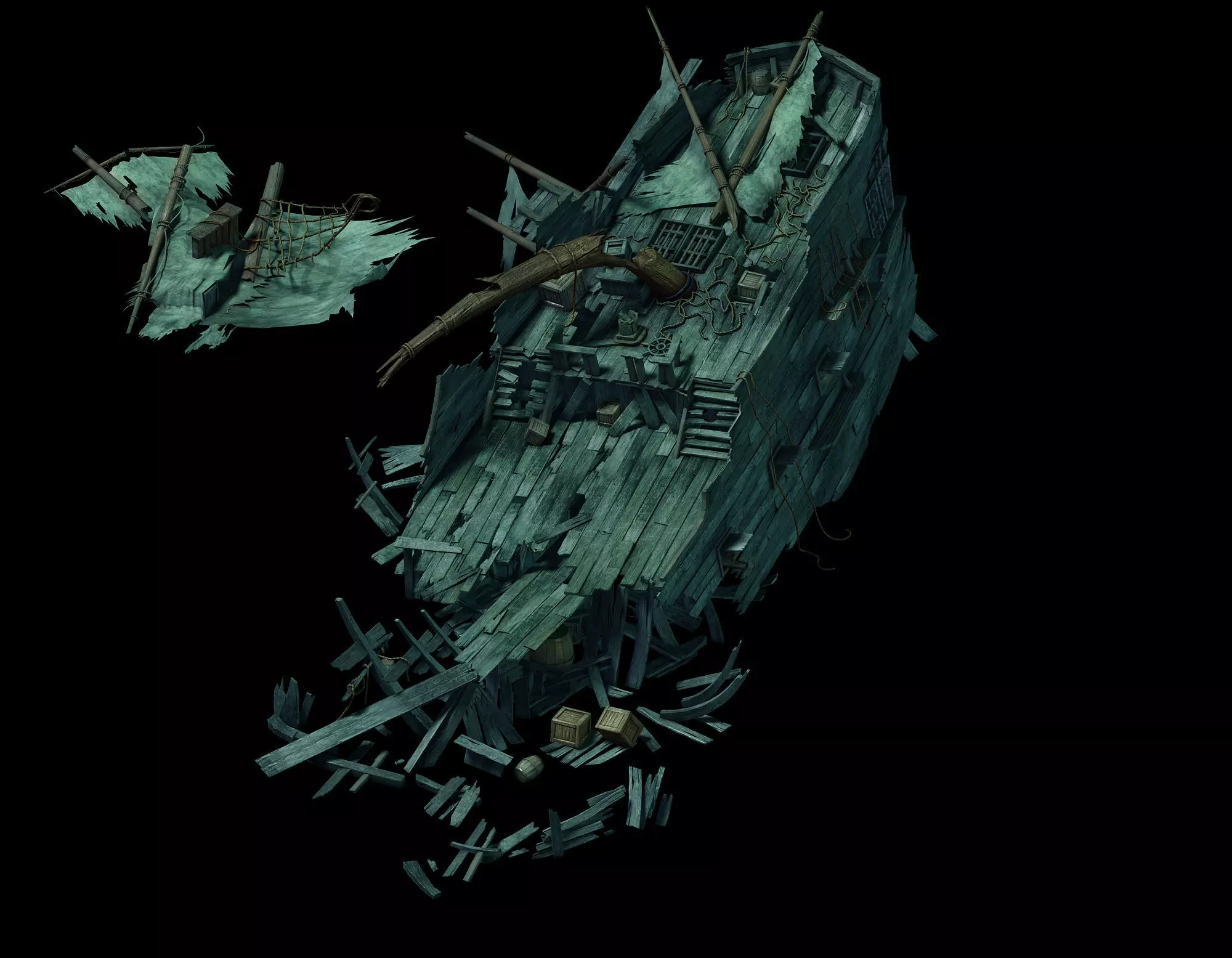 Game Seabed Wreckage - Wreckage 02 3D model_0