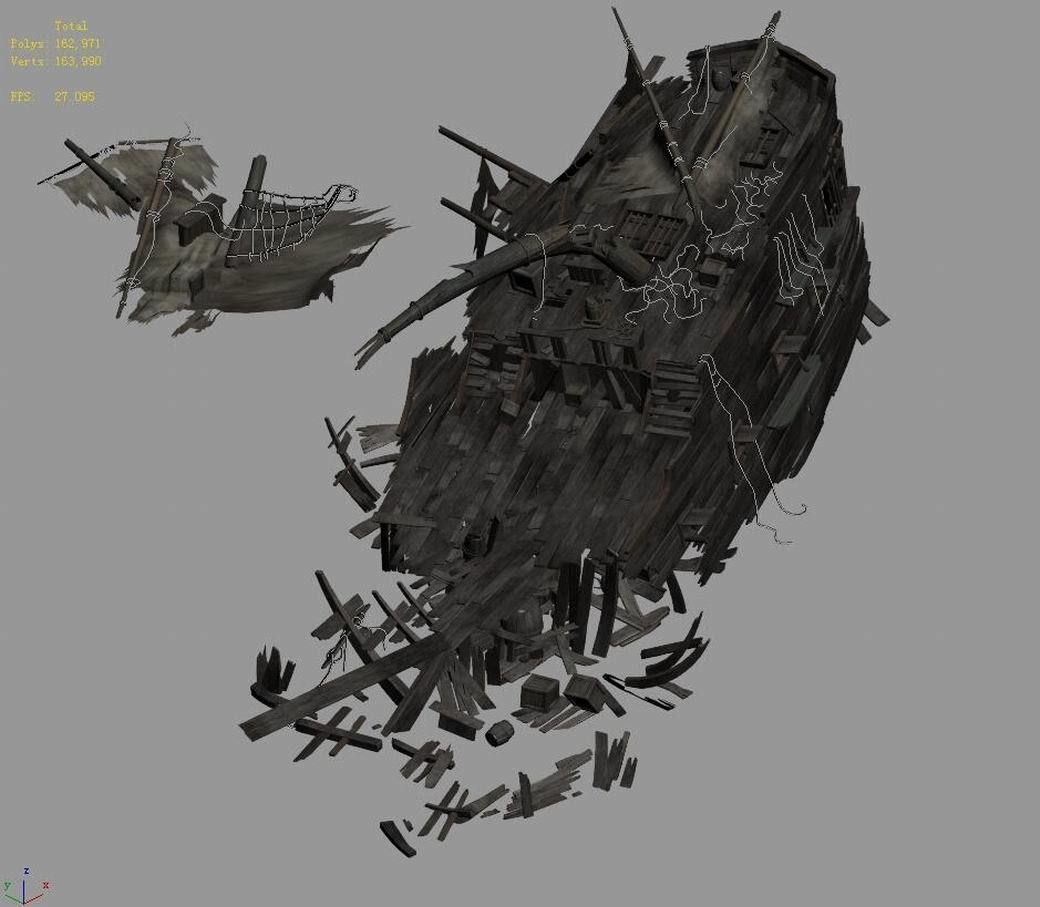 Game Seabed Wreckage - Wreckage 02 3D model_4